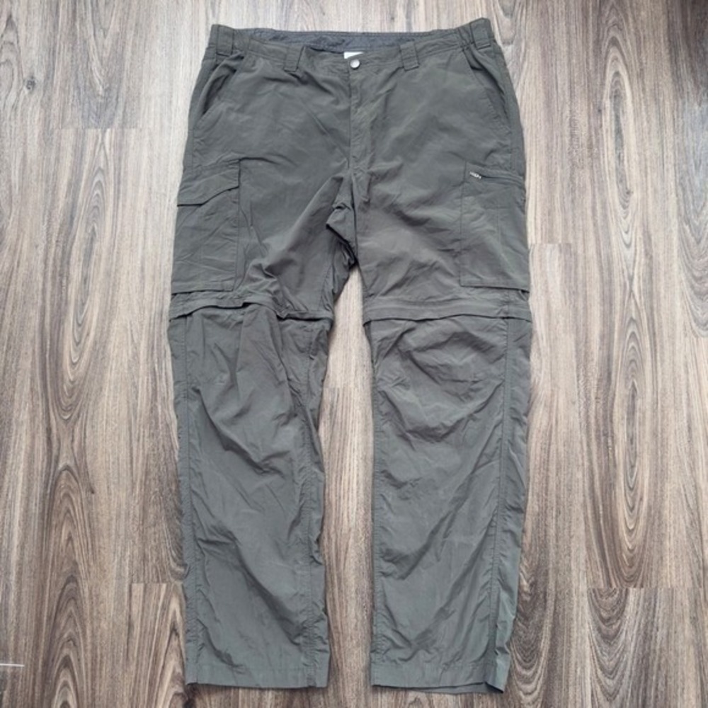 Columbia Men's Convertible Cargo Pants Size 42x34 Olive Green Hiking Outdoor - Picture 2 of 9